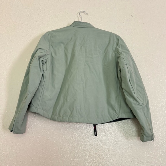 L.L. Bean Vintage Sage Green Cropped Canvas Fleece Lined Jacket - Picture 2 of 10